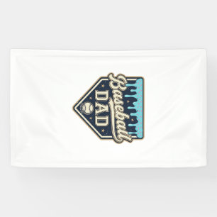 Honkbal Vader Druppelige Thuisplaat Vintage Vector Spandoek