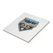 Honkbal Vader Druppelige Thuisplaat Vintage Vector Tegeltje (Zijkant)
