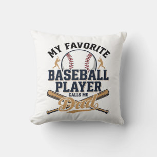 Honkbal Vader Favoriete Speler Vintage Shirt Ontwe Kussen