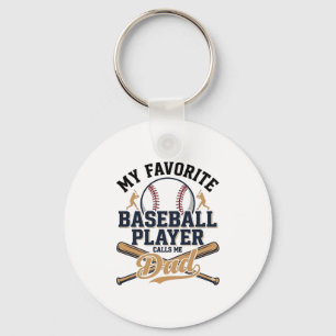 Honkbal Vader Favoriete Speler Vintage Shirt Ontwe Sleutelhanger