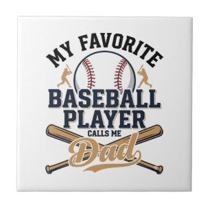 Honkbal Vader Favoriete Speler Vintage Shirt Ontwe Tegeltje