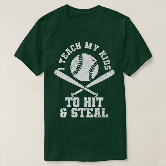honkbal vader honkbal mam 1 t-shirt (Design voorkant)