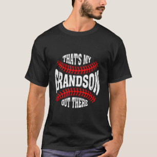 Honkbal Vaderdag T'S Mijn Kleinzoon Daarbuiten Gr T-shirt