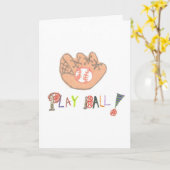 Honkbal Vaderdagkaart Speel Honkbal Kaart (Gele Bloem)