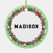 Honkbal Vakantie Gift Keramisch Ornament (Achterkant)