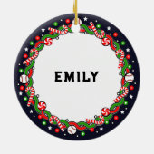 Honkbal Vakantie Gift Keramisch Ornament (Achterkant)