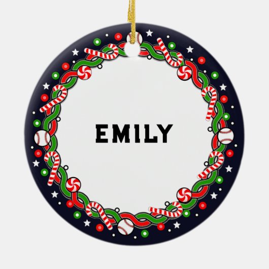 Honkbal Vakantie Gift Keramisch Ornament (Achterkant)