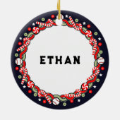 Honkbal Vakantie Gift Keramisch Ornament (Achterkant)