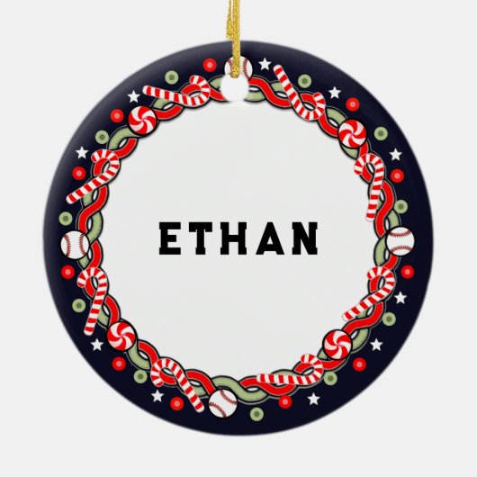 Honkbal Vakantie Gift Keramisch Ornament (Achterkant)