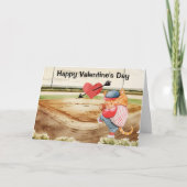 Honkbal Valentijnsdag waterverf Kaart (Voorkant)