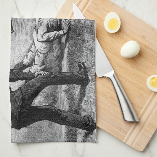  honkbal van Thure De Thulstrup, 1885 Theedoek (Quarter Fold)