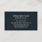 Honkbal veld, honkbalspeler, coach bedrijf ca visitekaartje (Achterkant)