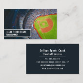 Honkbal veld, honkbalspeler, coach bedrijf ca visitekaartje (Voorkant / Achterkant)