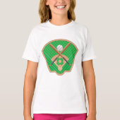 Honkbal veld meisjes T-shirt (Voorkant)