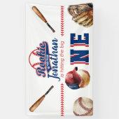 Honkbal Verjaardag | 1e verjaardag Spandoek (Verticaal)