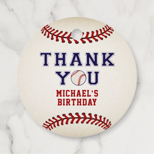  honkbal, verjaardag bedankjes labels (Achterkant)