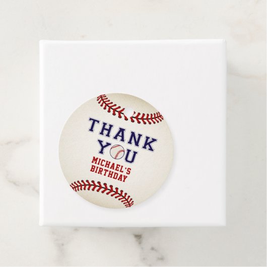  honkbal, verjaardag bedankjes labels (In situ)
