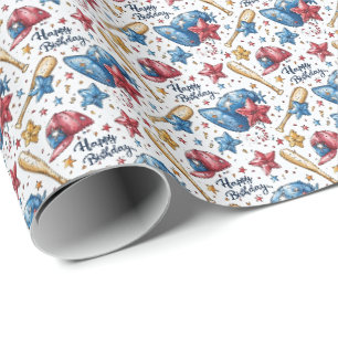 Honkbal verjaardag cadeau verpakking jongen inpakp cadeaupapier