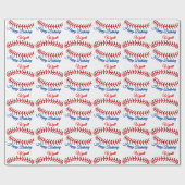 Honkbal verjaardag cadeaupapier (Vlak)