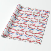 Honkbal verjaardag cadeaupapier (Uitgerold)