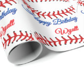 Honkbal verjaardag cadeaupapier (Rol Hoek)