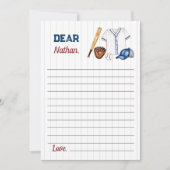 Honkbal Verjaardag Capsule Nota Bericht Kaart (Voorkant)