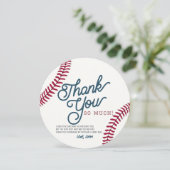 Honkbal verjaardag cirkel foto dankkaart kaart (Staand voorkant)