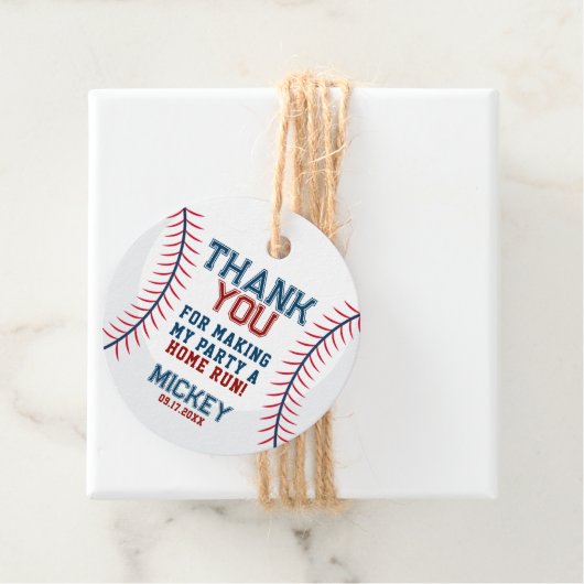 Honkbal Verjaardag Dank u Bedankjes Labels (In situ)