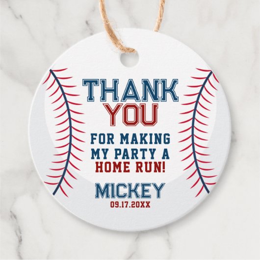 Honkbal Verjaardag Dank u Bedankjes Labels (Voorkant)