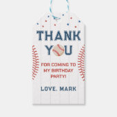 Honkbal Verjaardag Dank u Cadeaulabel (Voorkant)