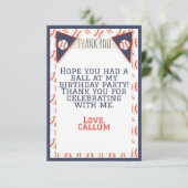 Honkbal Verjaardag Flat Bedankt Card (Staand voorkant)
