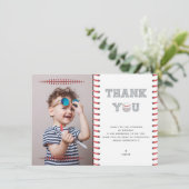 Honkbal Verjaardag Foto Bedankkaart (Staand voorkant)