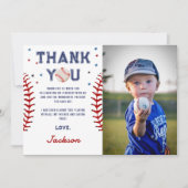 Honkbal Verjaardag Foto Dank je kaart (Voorkant)