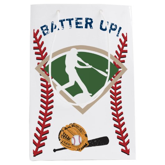 Honkbal Verjaardag Gift Bag Medium Cadeauzakje (Voorkant)