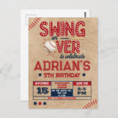 Honkbal verjaardag jongen briefkaart (Voorkant / Achterkant)