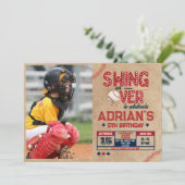 Honkbal verjaardag jongen Foto Kaart (Staand voorkant)