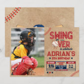 Honkbal verjaardag jongen Foto Kaart (Voorkant / Achterkant)