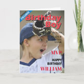 Honkbal Verjaardag Jongen / MVP Gelukkige Verjaard Kaart (Voorkant)
