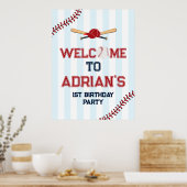 Honkbal verjaardag jongen poster (Keuken)