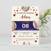  Honkbal Verjaardag Kaart (Staand voorkant)