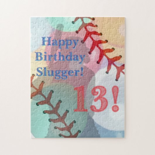 Honkbal verjaardag legpuzzel (Verticaal)