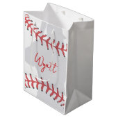 Honkbal verjaardag medium cadeauzakje (Voorkant Gekanteld)