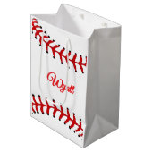 Honkbal verjaardag medium cadeauzakje (Voorkant Gekanteld)