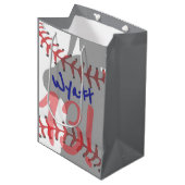 Honkbal verjaardag middelgrote cadeautas (Voorkant Gekanteld)