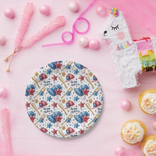 Honkbal Verjaardag Papier Borden Party Tafelgerei  Papieren Bordje (Feest)