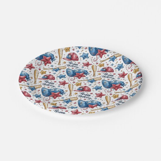 Honkbal Verjaardag Papier Borden Party Tafelgerei  Papieren Bordje (Gekanteld)