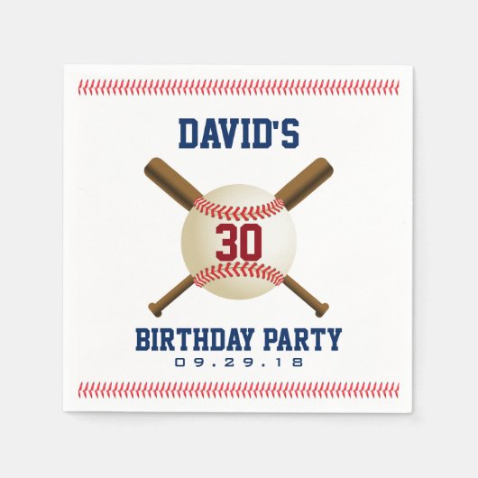 Honkbal Verjaardag Party Sport Thema Servetten (Voorkant)