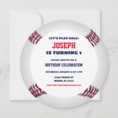 Honkbal Verjaardag Ronde Kaart (Achterkant)