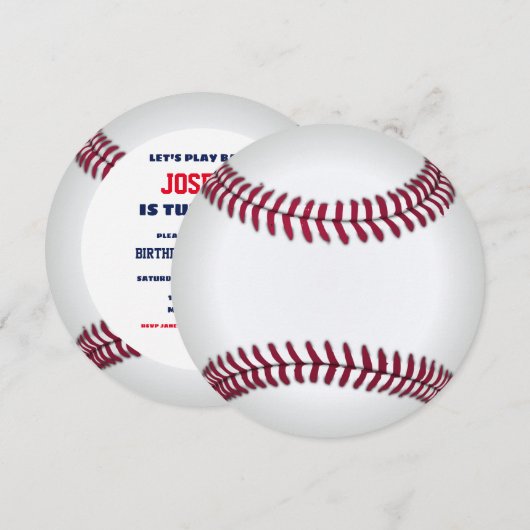 Honkbal Verjaardag Ronde Kaart (Voorkant / Achterkant)