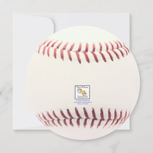 Honkbal Verjaardag Ronde uitnodiging (Achterkant)